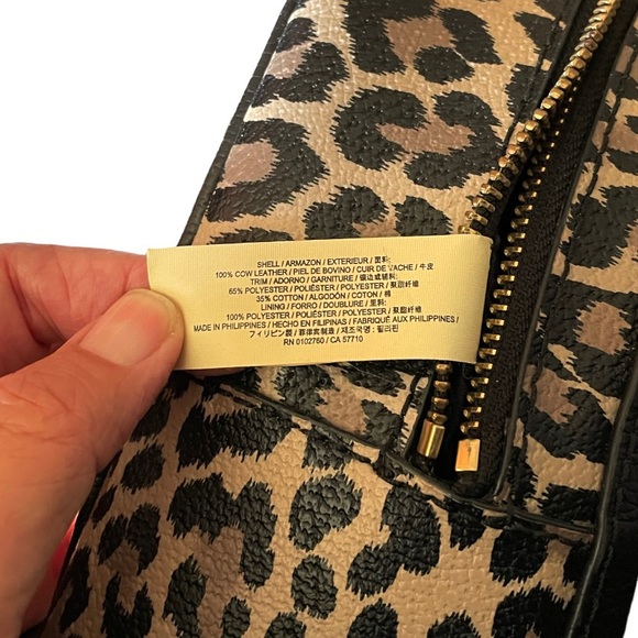 Kate Spade Black/Animal Print Leather Purse Mini Backpack - Picture 7 of 9